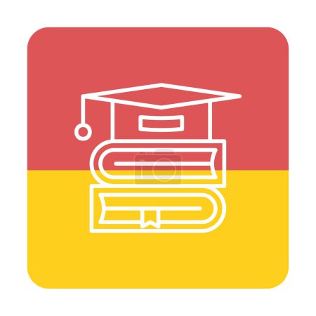 Ilustración de Tapa de graduación y libros icono vector ilustración diseño - Imagen libre de derechos