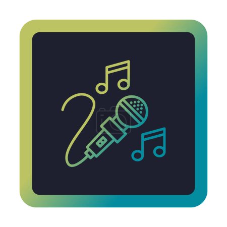 Ilustración de Concepto de karaoke, micrófono y notas - Imagen libre de derechos