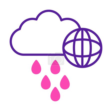 Ilustración de Día Mundial de la Lluvia. icono web diseño simple - Imagen libre de derechos