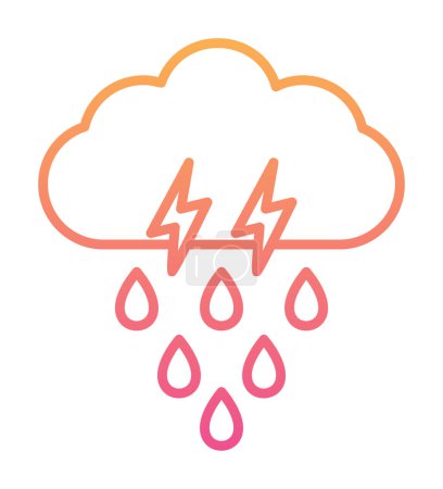 Illustration for Thunderstorm rainy cloud symbol, weather icon, vector illustration - Royalty Free Image
