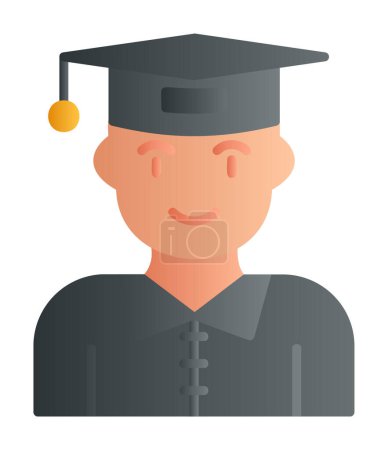 Ilustración de Estudiante en la ilustración icono de la tapa de graduación vector - Imagen libre de derechos