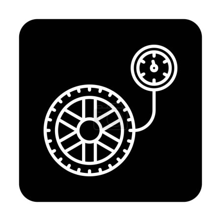 Illustration for Wheel pressure, isolated icon , auto service, car repair - Royalty Free Image