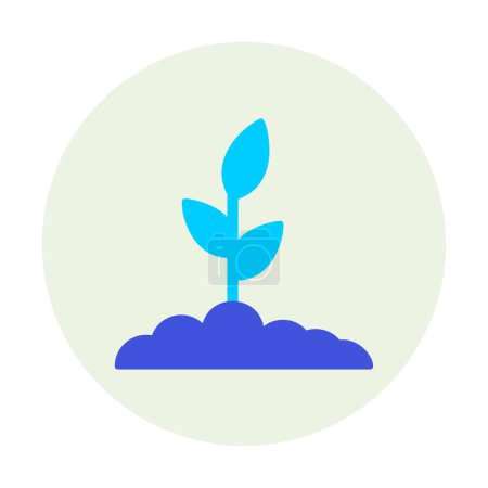 Ilustración de Planta creciendo en el icono del suelo, ilustración vectorial - Imagen libre de derechos
