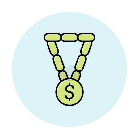 Téléchargez les illustrations : Bracelet avec signe dollar, illustration vectorielle - en licence libre de droit