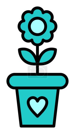 Illustration for Flower Pot icon vector illustration - Royalty Free Image