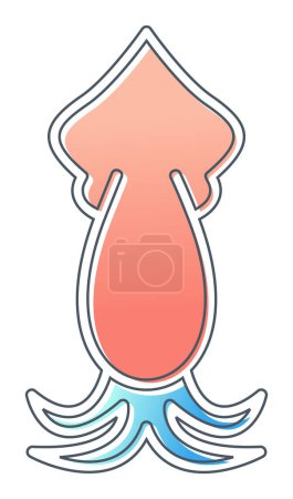 Ilustración de Icono de vector de calamar sobre fondo blanco - Imagen libre de derechos