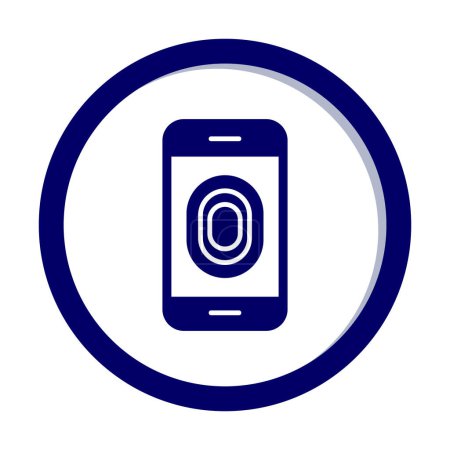 Ilustración de Teléfono con icono de vector de huella digital desbloqueado - Imagen libre de derechos
