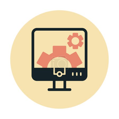Illustration for Computer Settings icon, vector illustration - Royalty Free Image