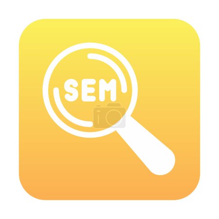 Illustration for Magnifying glass with sem  icon vector. - Royalty Free Image