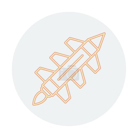 Téléchargez les illustrations : Illustration vectorielle d'icône de fusée à missiles - en licence libre de droit