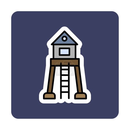 Ilustración de Torre Militar. icono web ilustración simple - Imagen libre de derechos