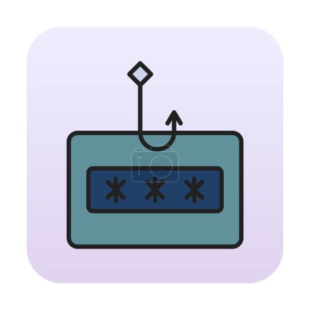 Ilustración de Línea de phishing plana simple vector icono - Imagen libre de derechos