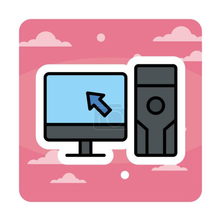 Illustration for Personal computer icon, vector illustration simple design - Royalty Free Image