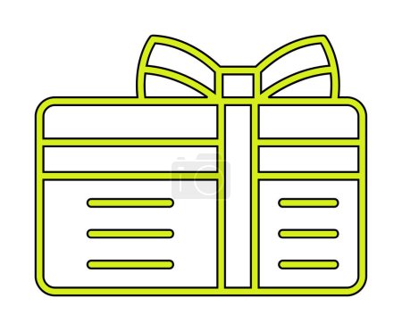 Téléchargez les illustrations : Boîte cadeau avec ruban et arc icône plate, illustration vectorielle - en licence libre de droit