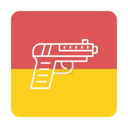 Téléchargez les illustrations : Pistolet vecteur couleur ligne icône - en licence libre de droit