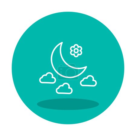 Ilustración de Icono de la luna, ilustración vectorial diseño simple - Imagen libre de derechos