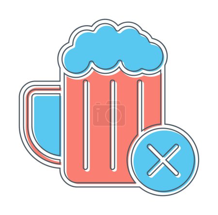 Illustration for Simple No Alcohol icon, vector illustration - Royalty Free Image