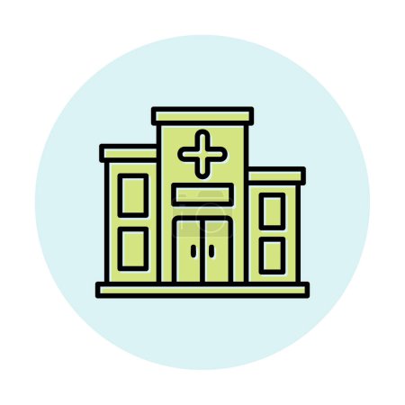 Illustration for Simple hospital building icon vector illustration - Royalty Free Image