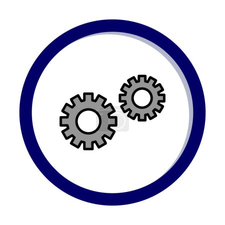 Illustration for Gears web icon, vector illustration - Royalty Free Image