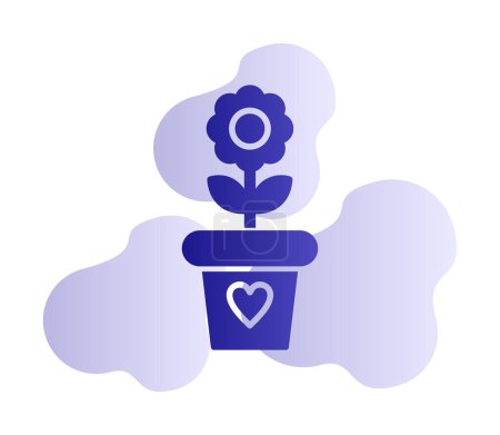 Téléchargez les illustrations : Illustration vectorielle d'icône pot de fleurs - en licence libre de droit