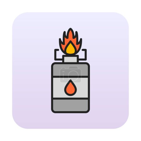 Téléchargez les illustrations : Camping Illustration vectorielle icône gaz design - en licence libre de droit