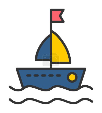 Ilustración de Icono de barco simple, ilustración de vectores - Imagen libre de derechos