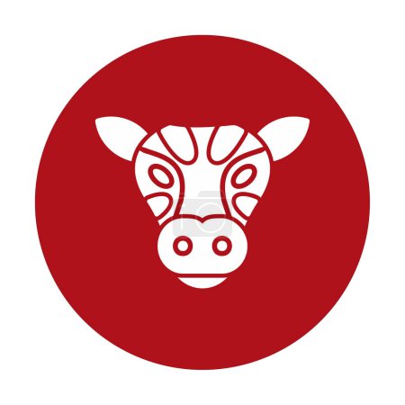 Ilustración de Vaca cabeza icono vector aislado sobre fondo blanco - Imagen libre de derechos