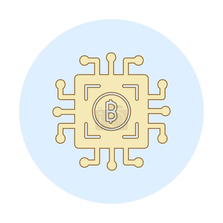 Illustration for Bitcoin digital currency. Computer circuit board.  icon in trendy style isolated background - Royalty Free Image