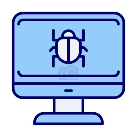 Ilustración de Software icono plano de error, ilustración de vectores, virus del sistema - Imagen libre de derechos