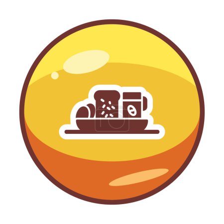 Téléchargez les illustrations : Illustration vectorielle de l'icône plat alimentaire - en licence libre de droit