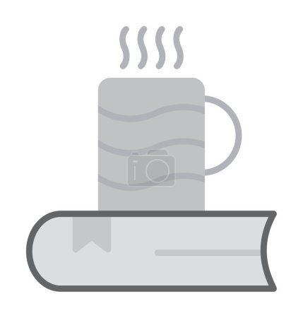 Illustration for Hot tea and book  icon, outline style vector illustration design - Royalty Free Image