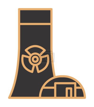 Téléchargez les illustrations : Illustration vectorielle d'icône de centrale nucléaire conception graphique - en licence libre de droit
