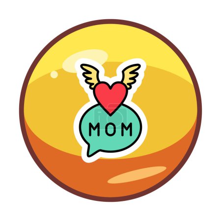 Ilustración de Icono del día de la madre, plantilla de tarjeta de felicitación, ilustración vectorial - Imagen libre de derechos