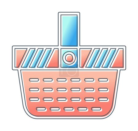 Illustration for Picnic Basket web icon, vector illustration - Royalty Free Image