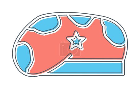 Ilustración de Icono de sombrero militar vector ilustración - Imagen libre de derechos