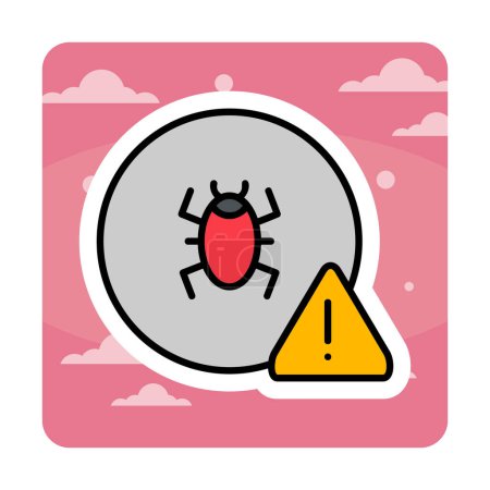 Téléchargez les illustrations : Illustration vectorielle d'icône de virus CD - en licence libre de droit