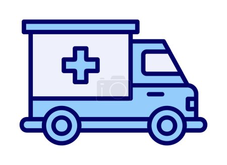 Illustration for Ambulance car icon, color vector illustration - Royalty Free Image