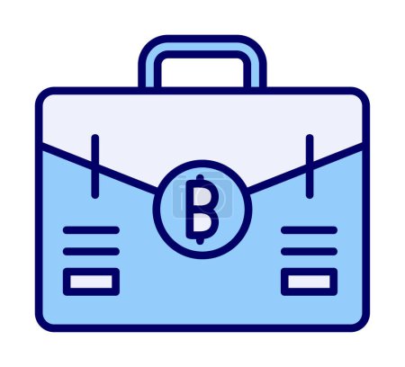 Téléchargez les illustrations : Mallette avec Bitcoin. icône web simple - en licence libre de droit
