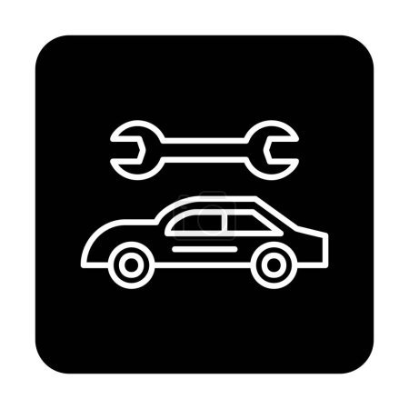 Téléchargez les illustrations : Illustration vectorielle d'icône de service de voiture simple - en licence libre de droit