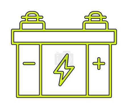 Ilustración de Ilustración simple icono de la batería del coche vector - Imagen libre de derechos