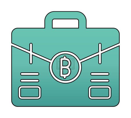 briefcase with bitcoin. web icon simple 