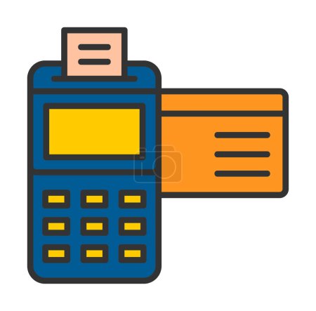 Téléchargez les illustrations : Illustration vectorielle de la machine de carte de crédit - en licence libre de droit