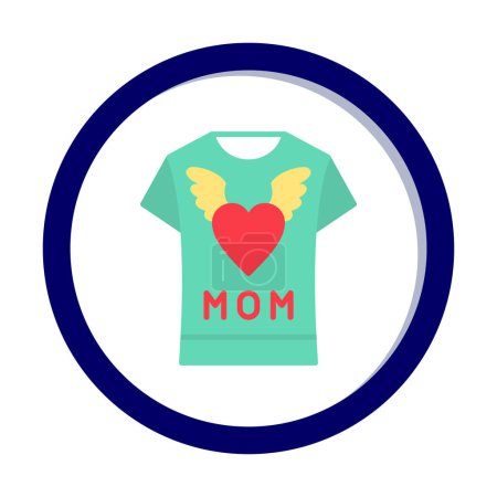 Téléchargez les illustrations : Illustration vectorielle de t-shirt avec signe coeur et maman - en licence libre de droit