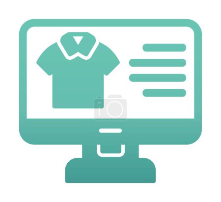 Téléchargez les illustrations : Simple tissu Online Shopping icône, illustration vectorielle - en licence libre de droit