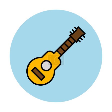 Illustration for Simple flat guitar icon vector illustration - Royalty Free Image