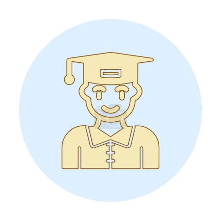 Illustration for Student in Graduation cap icon vector illustration - Royalty Free Image