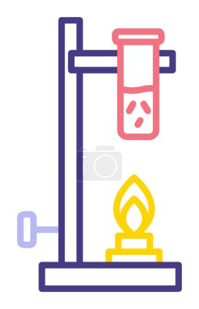 Ilustración de Icono lineal del quemador Bunsen. Instrumento de laboratorio. - Imagen libre de derechos
