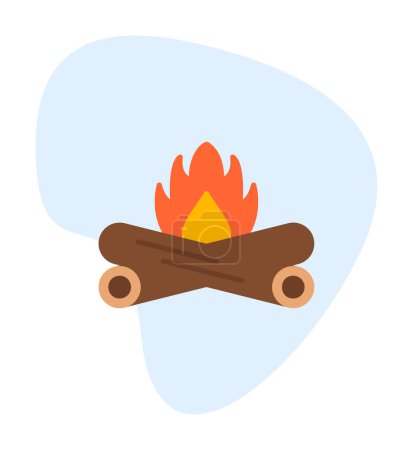 Illustration for Simple flat bonfire icon,  illustration design - Royalty Free Image