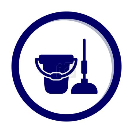 Illustration for Bucket and mop icon, vector illustration - Royalty Free Image