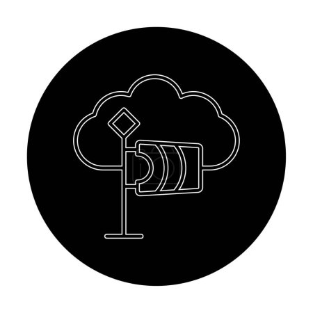 Illustration for Wind monitoring cloud icon, vector illustration - Royalty Free Image